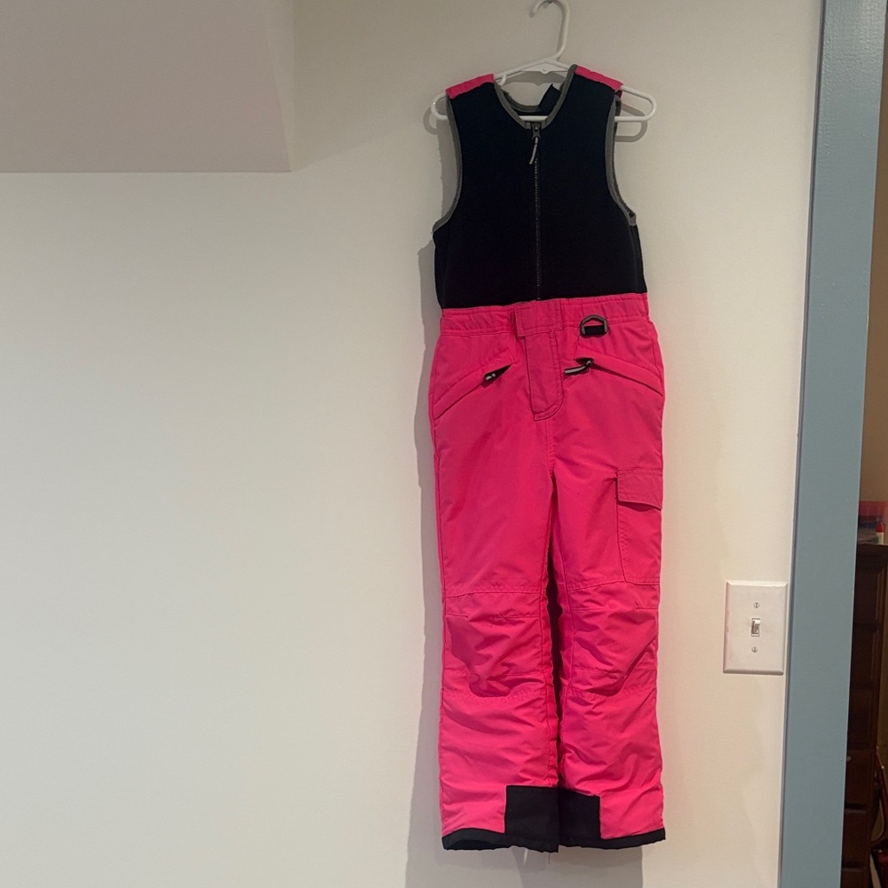 Black and Pink Snow Bib Overalls